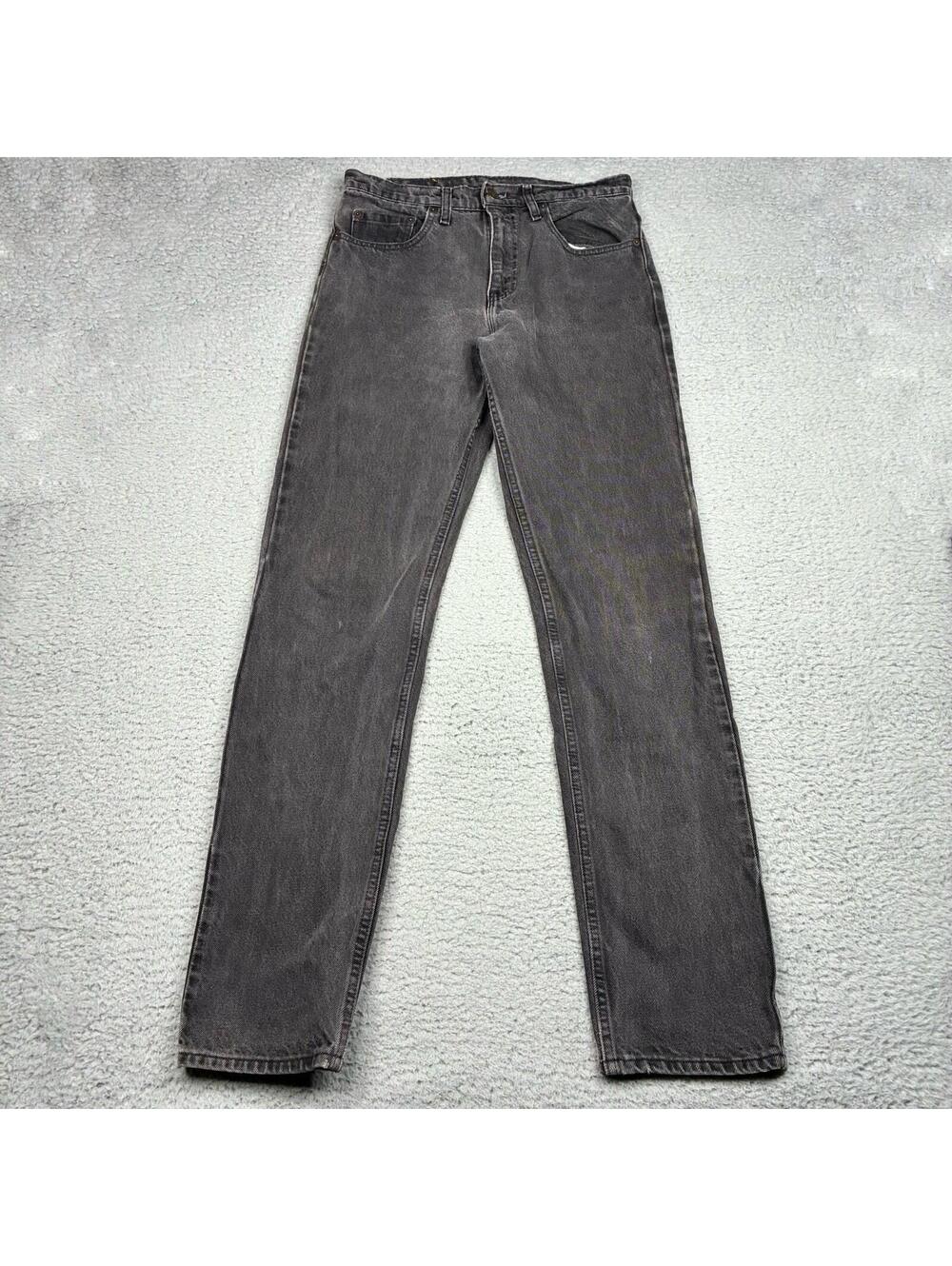 Vintage Levis 505 Jeans Mens 31x33 Faded Black Distressed USA Made 28x31